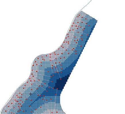 Kriging with External Drift. Rater distance to the river