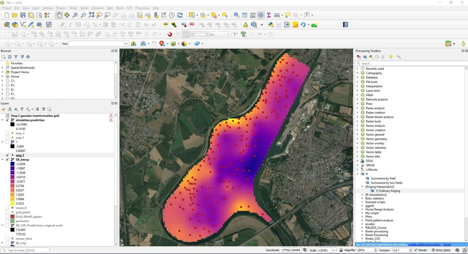 Kriging interpolation in QGIS