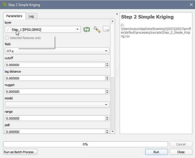 QGIS kriging parameters