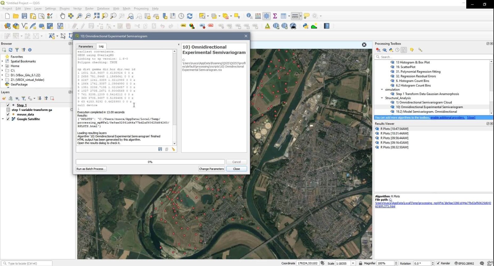 Semivariogram in QGIS