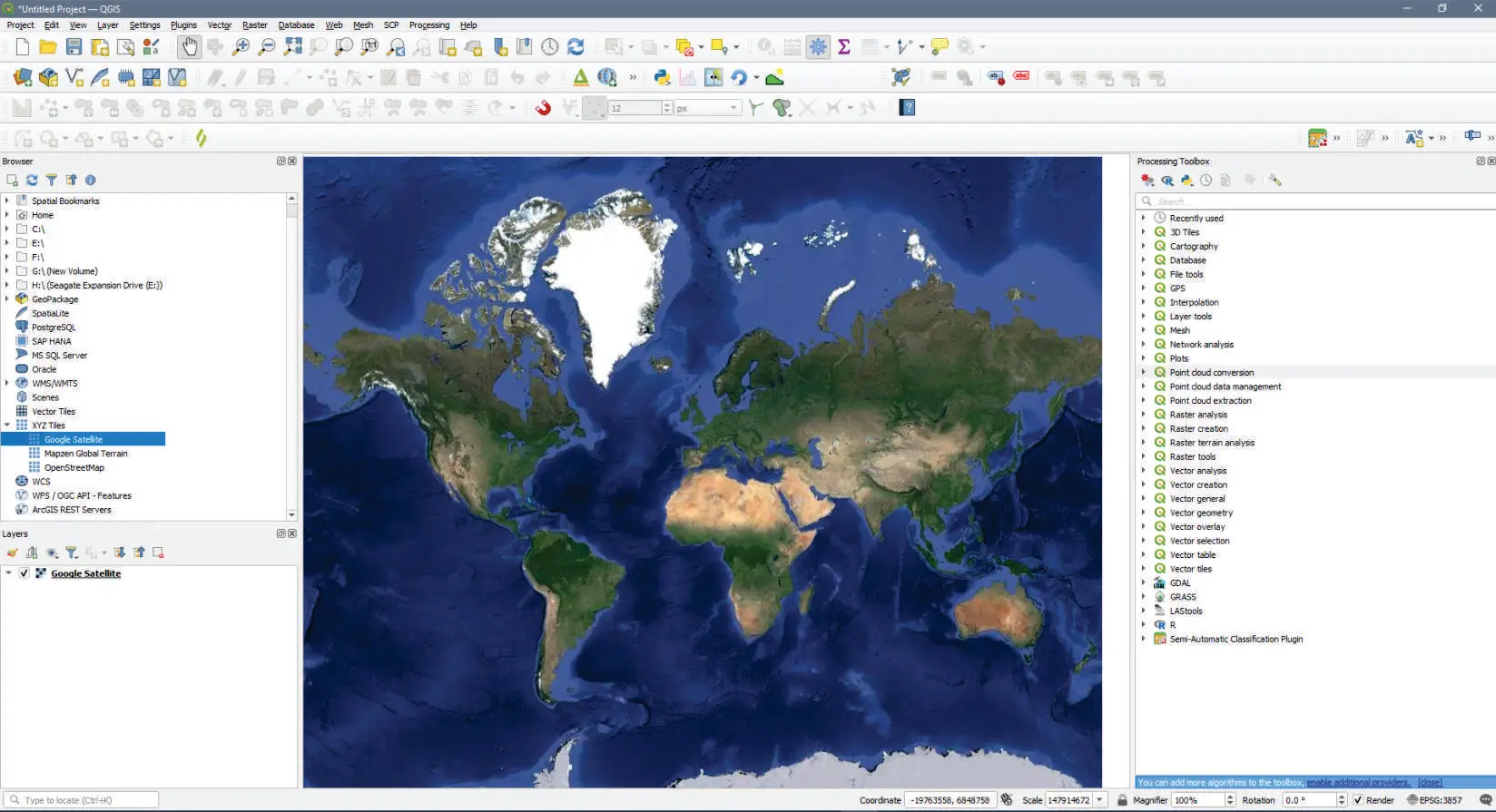 Adding a base map in QGIS