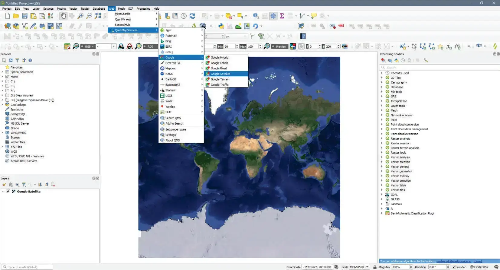 QuickMapServices base map