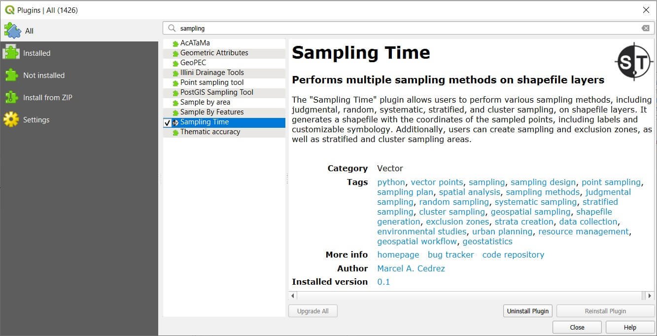 Install Sampling Time Plugin