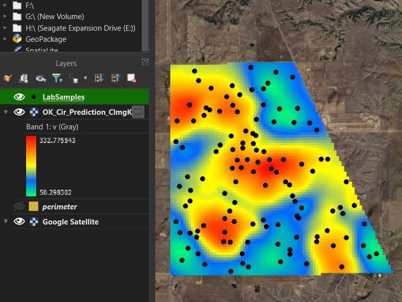 Kriging surface