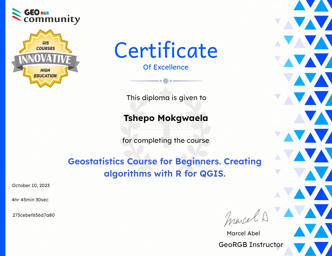 Geostatistics Course for Beginners. Creating algorithms with R for QGIS.